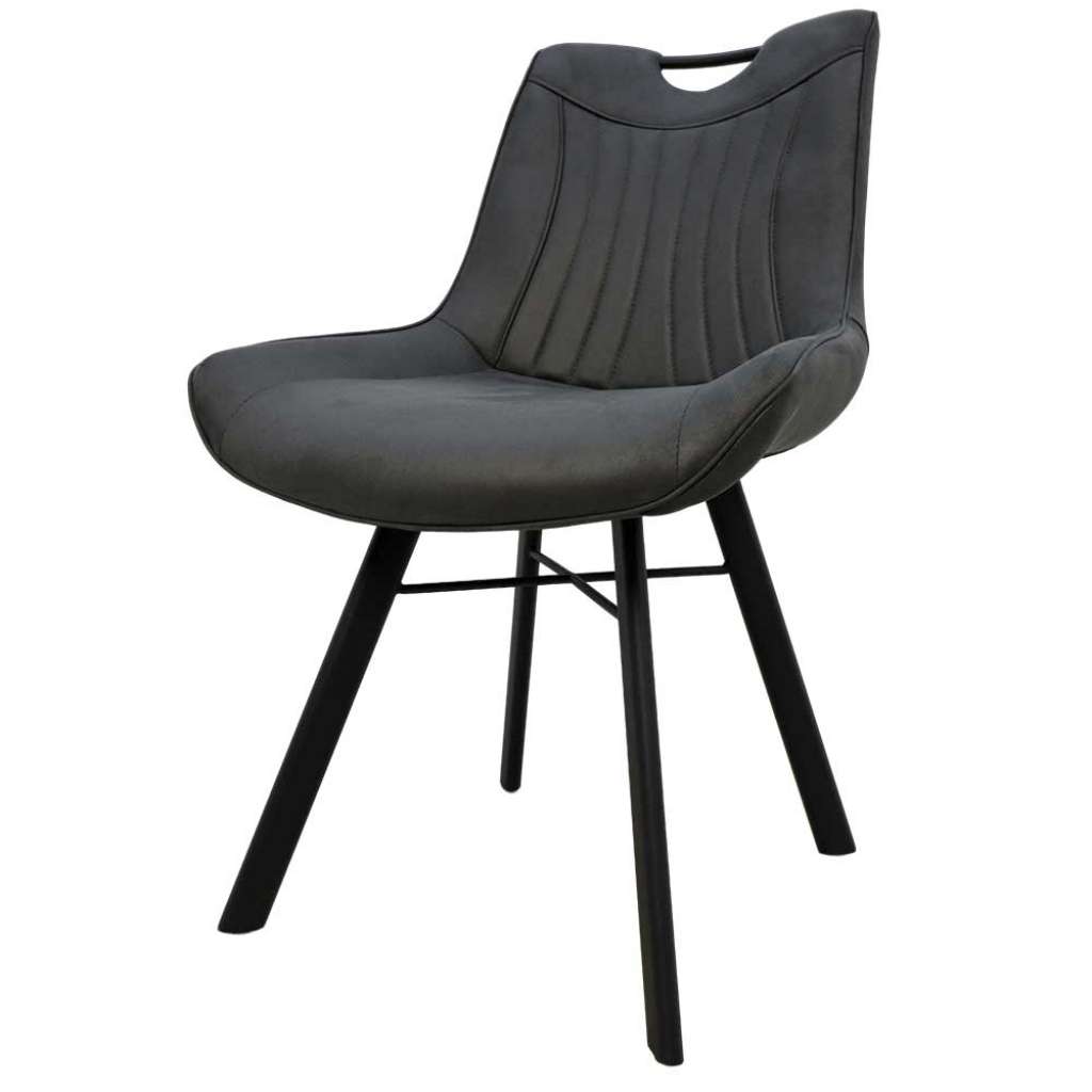Esstisch Stühle in Grau Samt 50 cm Sitzhöhe (2er Set)