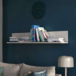 Wand Regal in Nussbaumfarben und Hellgrau 25 cm hoch