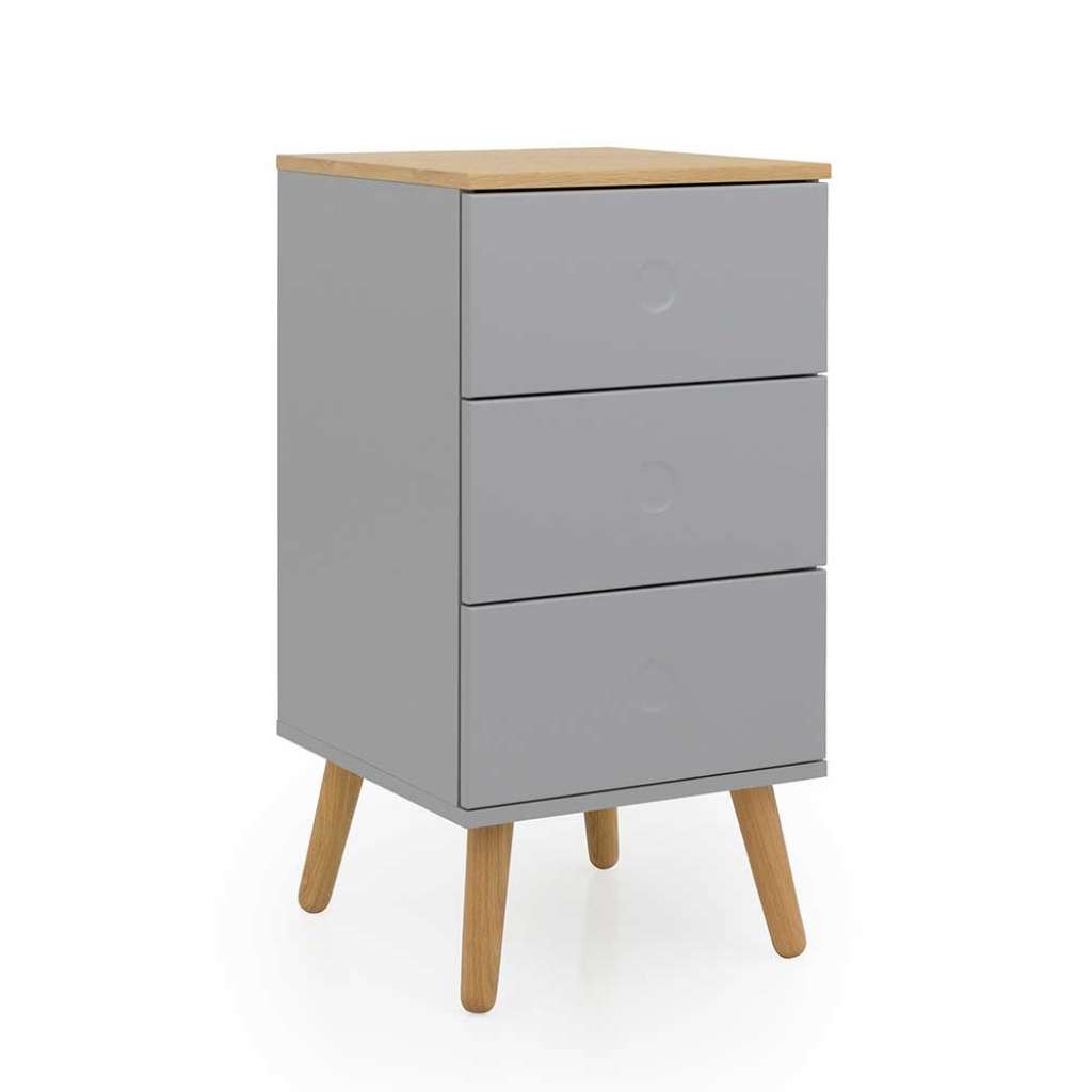 Schubkasten Kommode in Grau und Eiche Skandi Design