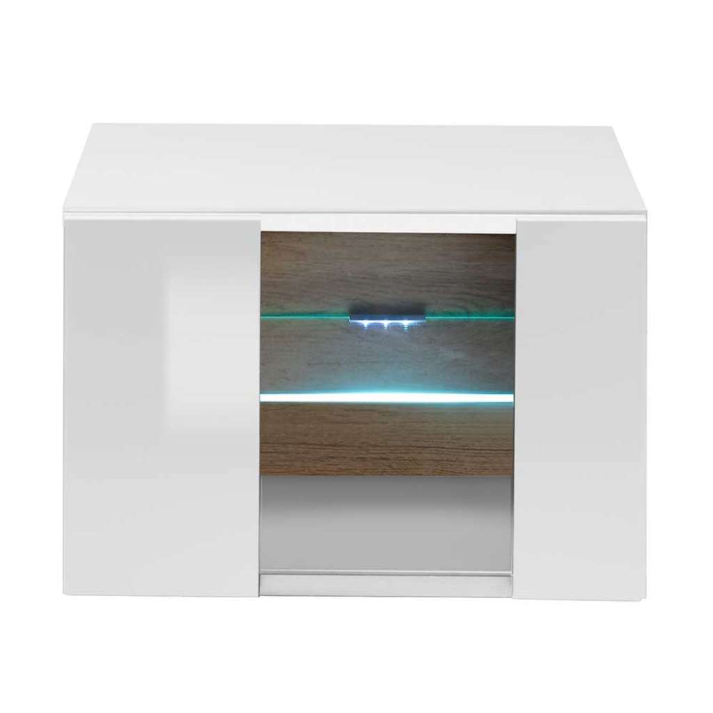 Mini Vitrine in Hochglanz Weiß 45 cm breit