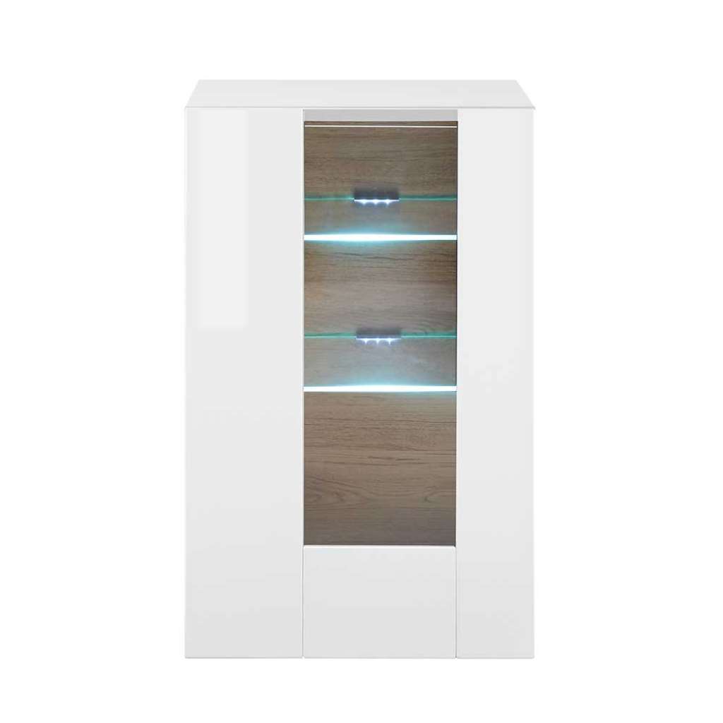 Hochglanzvitrine in Weiß 45 cm breit