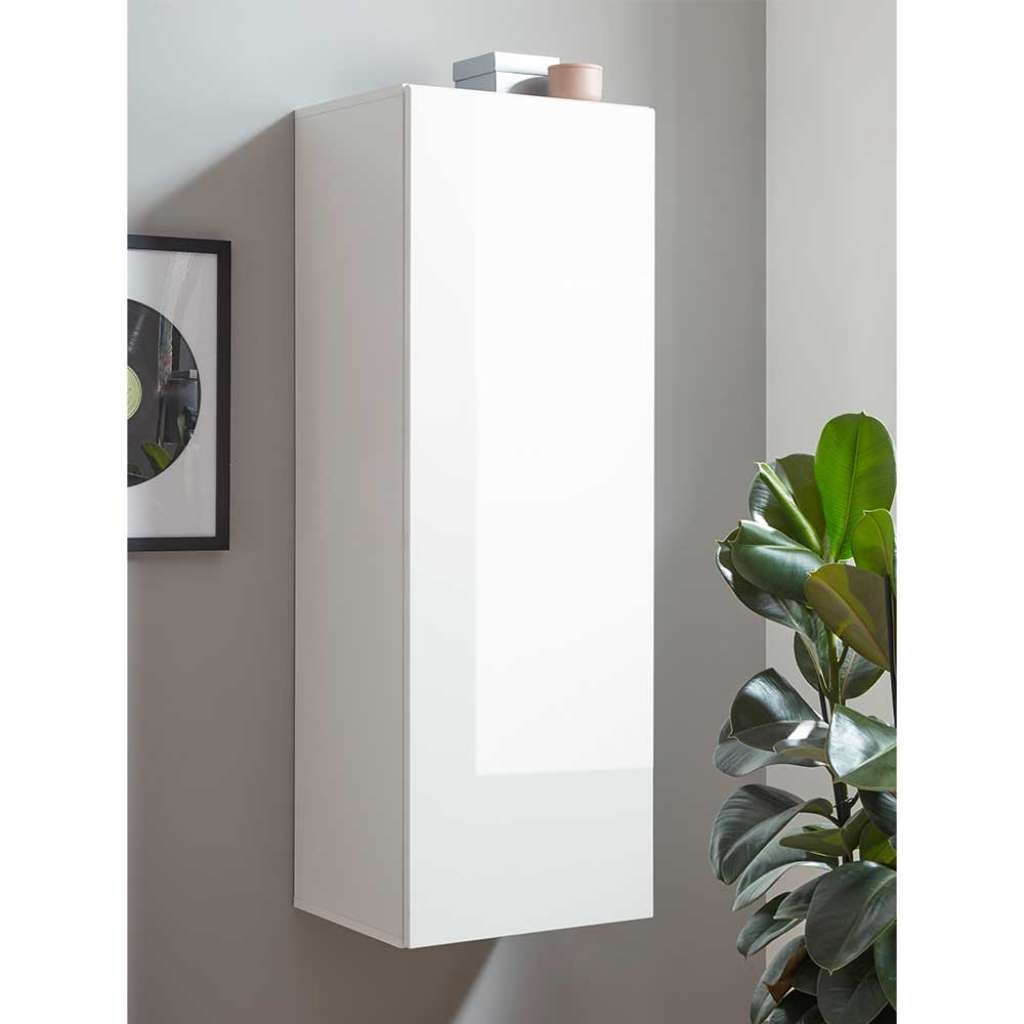 1 türiger Schrank 45 cm breit Hochglanz Weiß