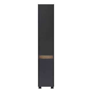 Badezimmerschrank in Anthrazit und Wildeiche Optik 165 cm hoch