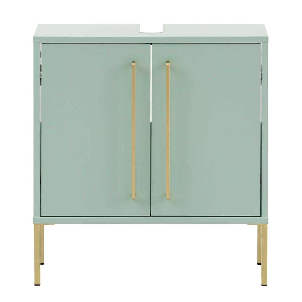 Waschkommode in Mintgrün und Goldfarben modern