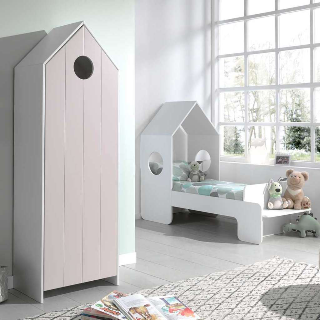 Kinderzimmer Kombination in Weiß und Rosa Mädchen (2-teilig)