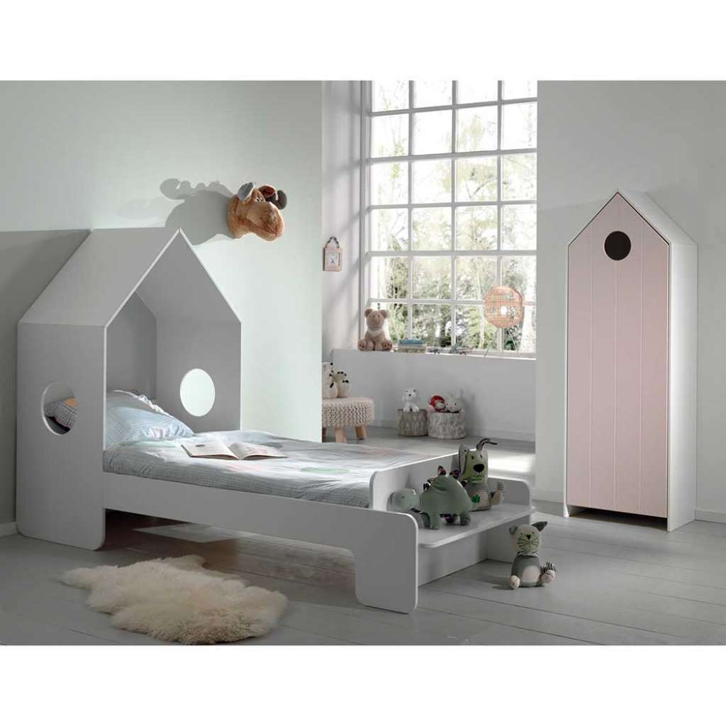 Mädchenzimmer in Weiß und Rosa Haus Optik (2-teilig)