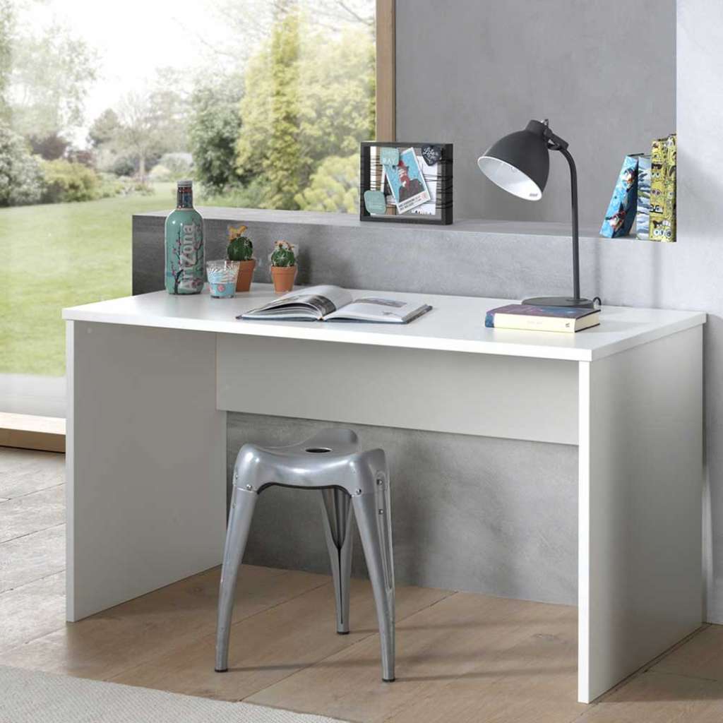 Jugendzimmer Schreibtisch in Weiß 150 cm breit