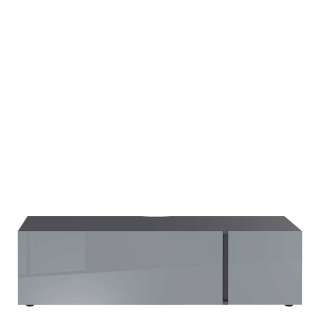 TV Board in Dunkelgrau und Silberfarben 140 cm breit