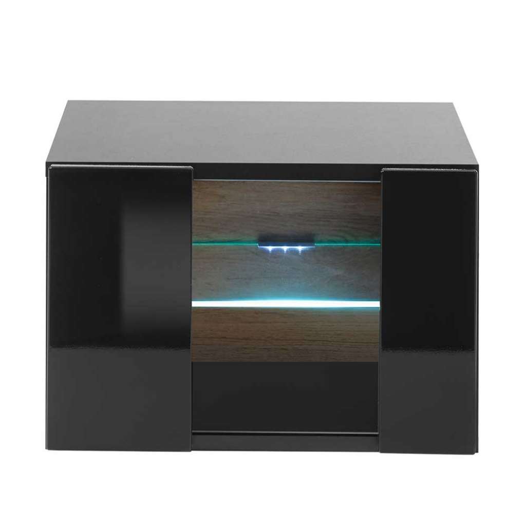 Hochglanz Vitrine in Schwarz 45 cm breit