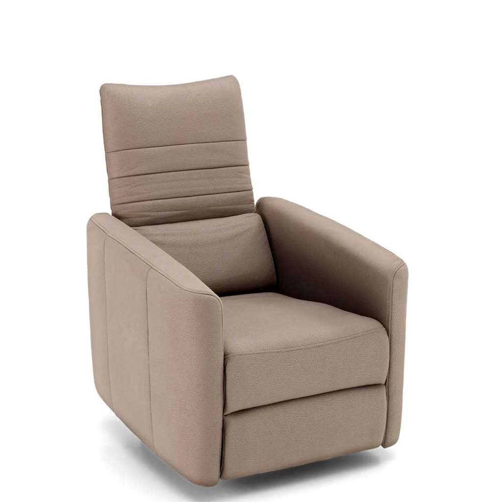 Relaxfernsehsessel in Taupe Kunstleder modern