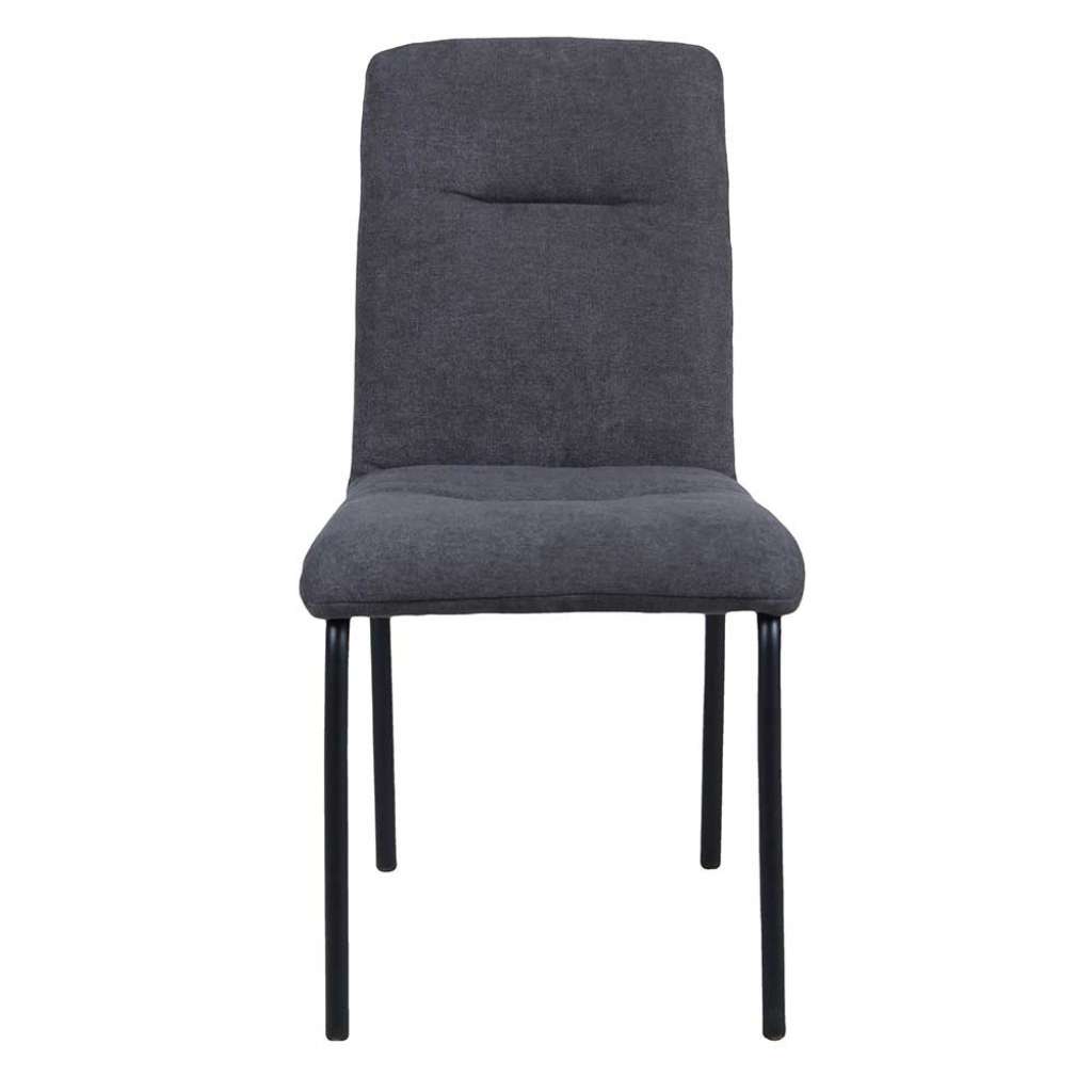 Esstisch Stühle in Dunkelgrau Webstoff Metallgestell (2er Set)