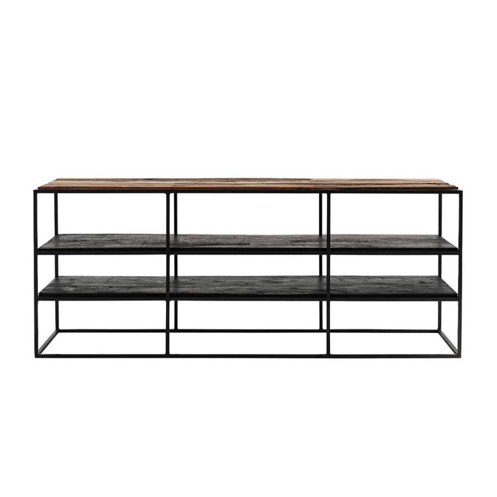 Fernsehtisch aus Recyclingholz und Eisen 140 cm breit