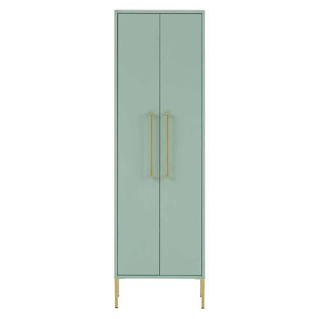 Badezimmerschrank in Mintgrün und Goldfarben 155 cm hoch