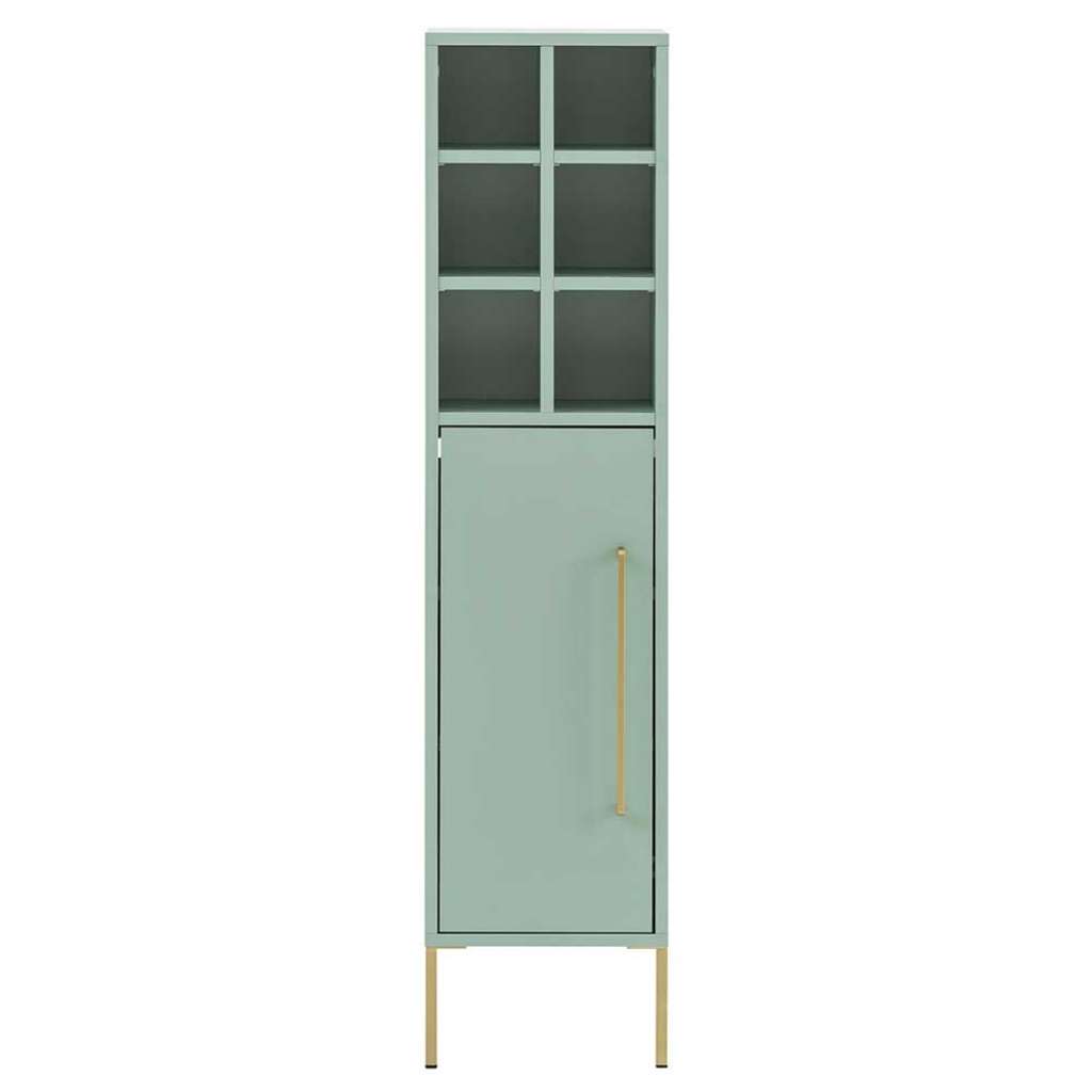 Bad Hochschrank in Mintgrün und Goldfarben Made in Germany