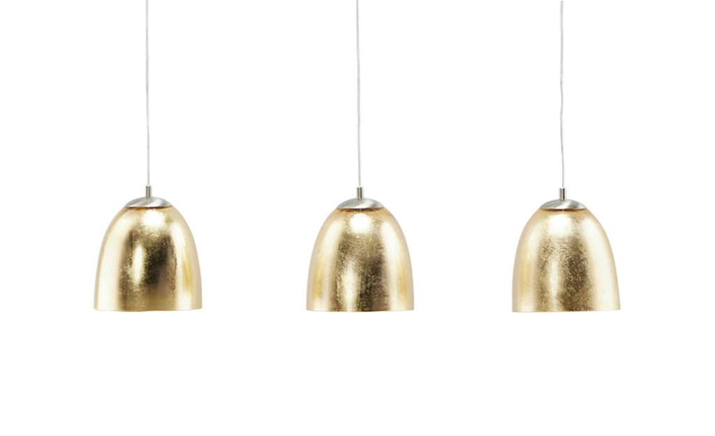 Trio Pendelleuchte, 3-flammig, Nickel matt/ goldfarben ¦ gold Lampen & Leuchten > Innenleuchten > Pendelleuchten - Höffner