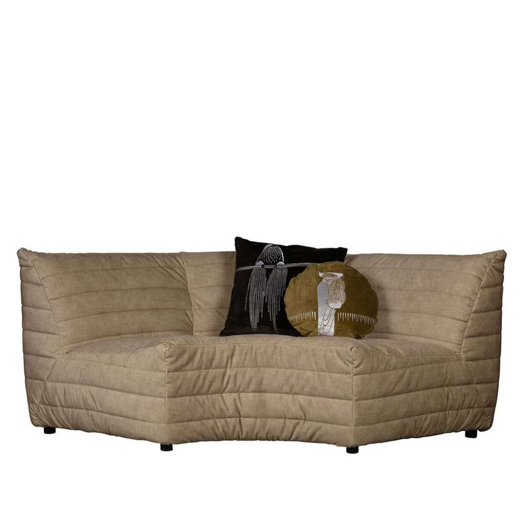 Couch in Beige Samt 45 cm Sitzhöhe