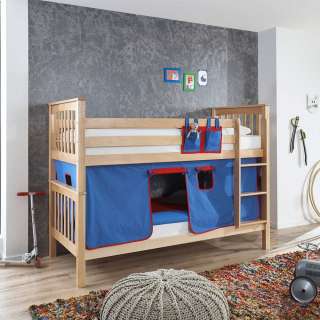 Kinderdoppelhochbett aus Buche Massivholz mit