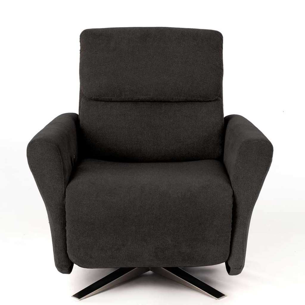 Relaxfernsehsessel in Dunkelgrau Webstoff drehbar