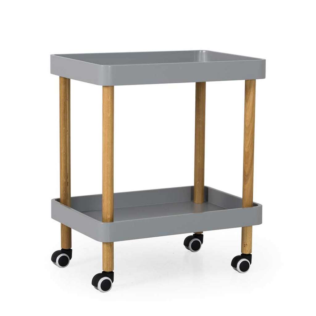 Kaffeewagen in Grau und Eiche 60 cm breit