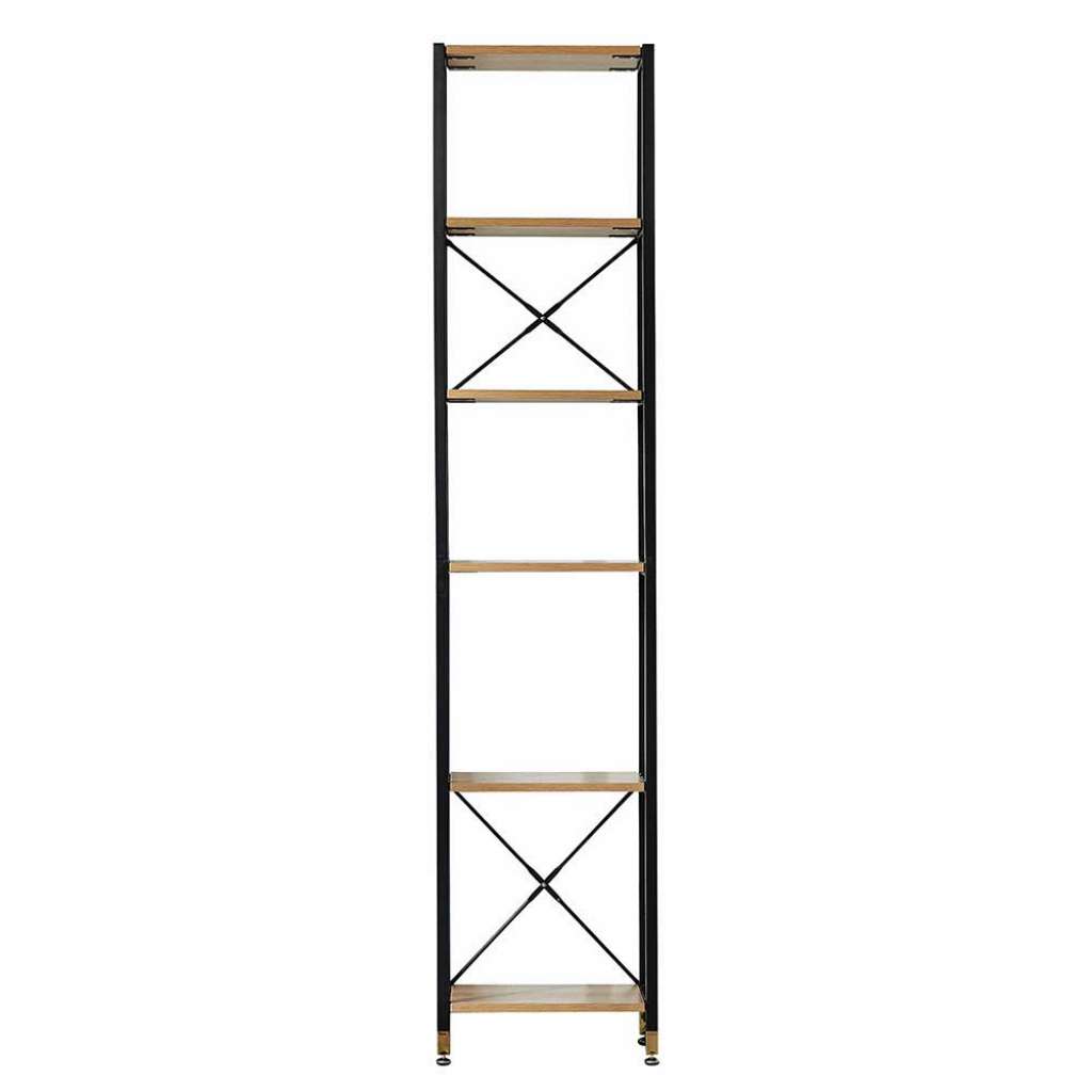 Wohnzimmerregal in Schwarz und Akazienfarben 45 cm breit