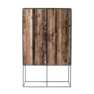 Wohnzimmer Schrank aus Recyclingholz und Eisen 110 cm breit