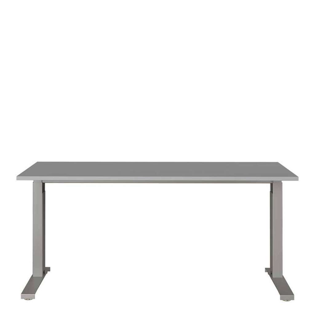 Höhenverstellbarer Schreibtisch in Lichtgrau C-Fußgestell