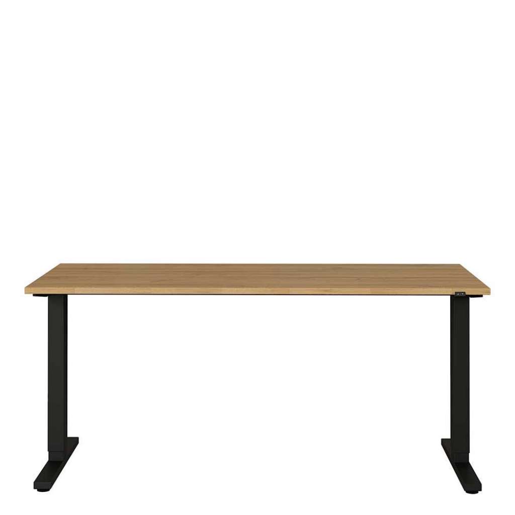 Designschreibtisch in Schwarz und Wildeiche Optik höhenverstellbar