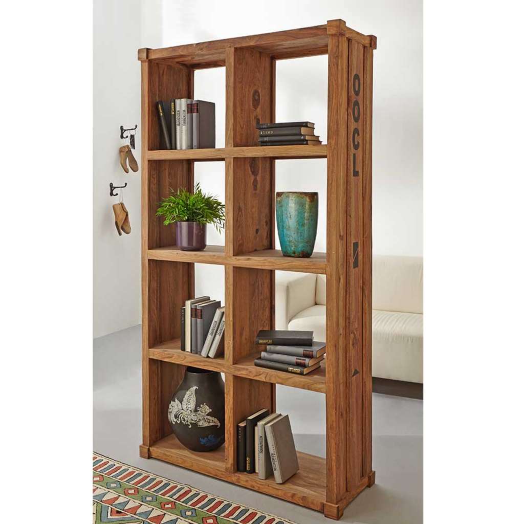 Wohnzimmer Regal aus Sheesham Massivholz 90 cm breit