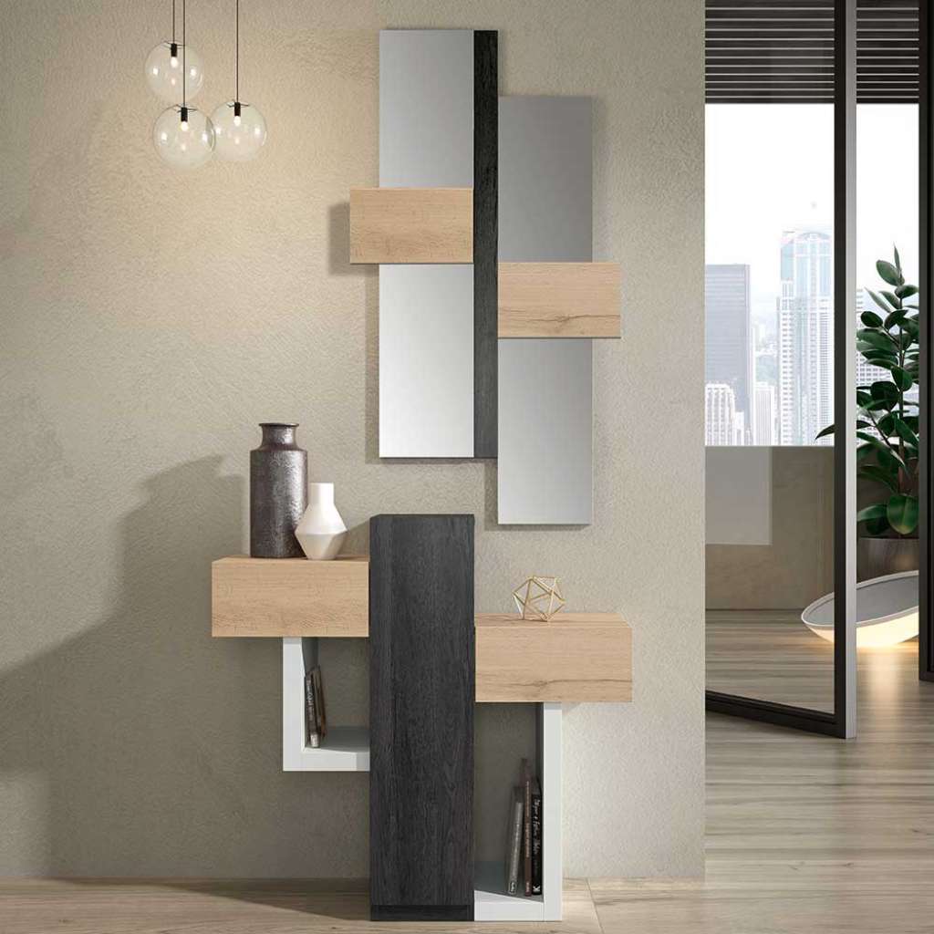 Flurmöbel in Weiß und Wildeichefarben modern (2-teilig)