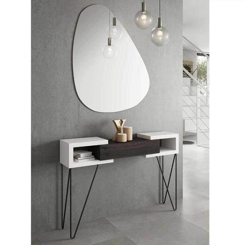 Dielenset in Weiß und Schwarz modern (2-teilig)