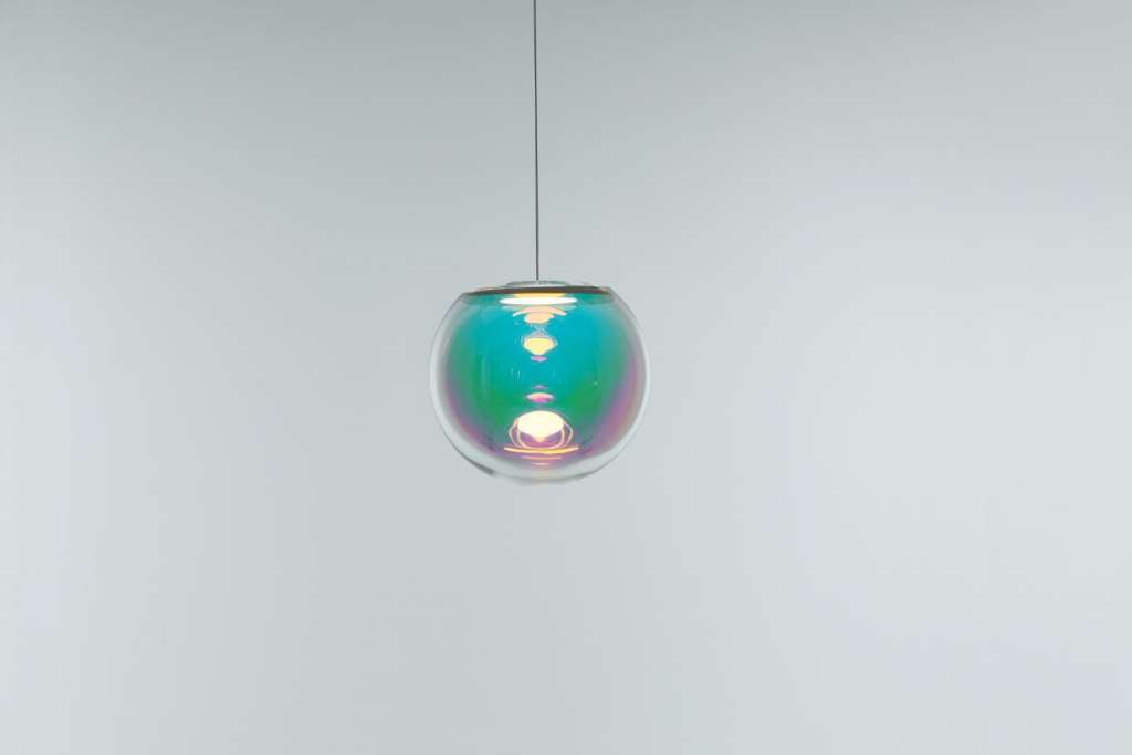 NEO/CRAFT - Iris Globe Pendelleuchte - pink/grün - indoor