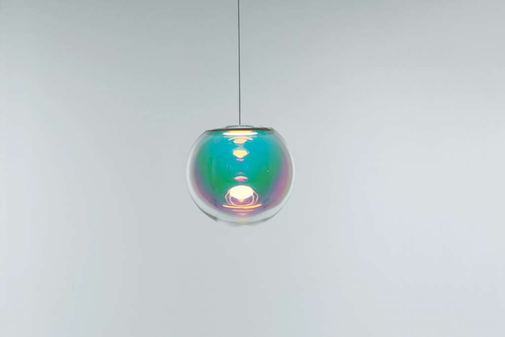 NEO/CRAFT - Iris Globe Pendelleuchte - pink/grün - indoor