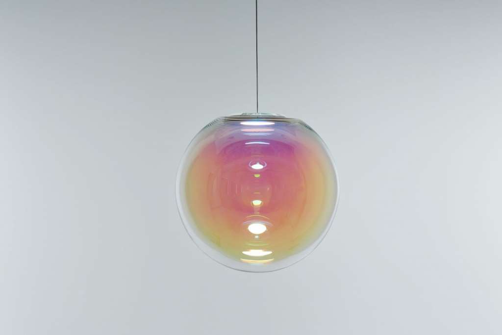 NEO/CRAFT - Iris Globe Pendelleuchte - cyan/magenta - indoor