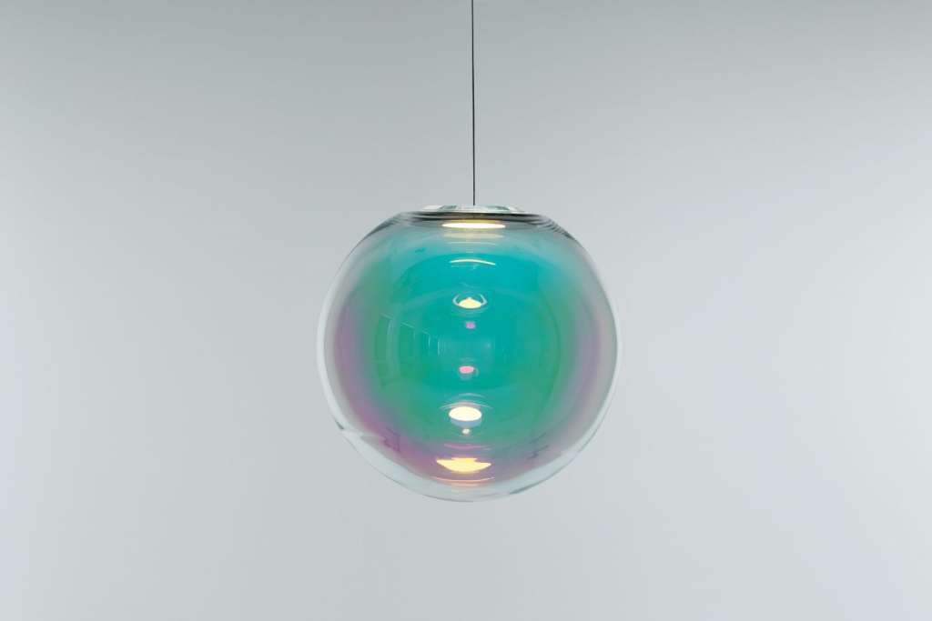 NEO/CRAFT - Iris Globe Pendelleuchte - pink/grün - indoor