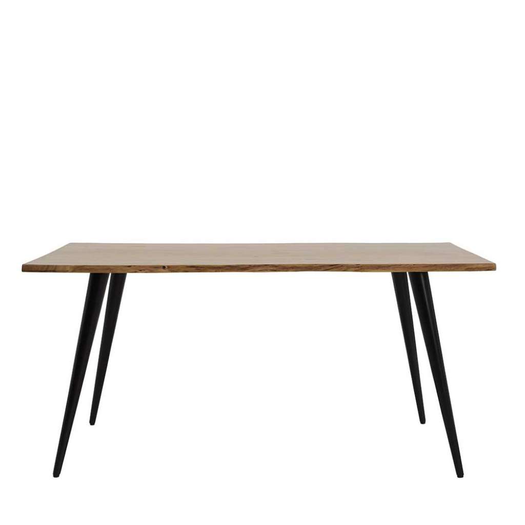 Baumkanten Esstisch aus Akazie Massivholz und Metall 160 cm breit