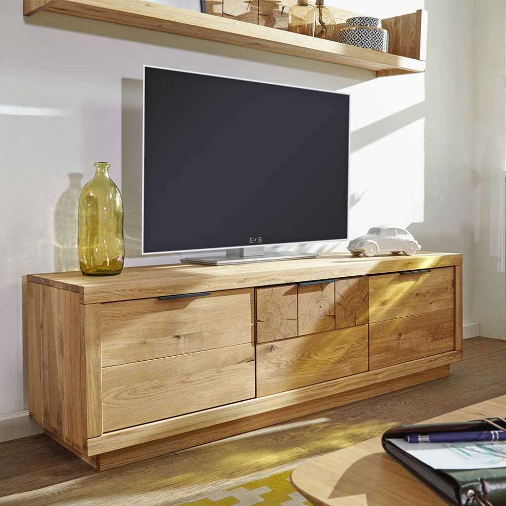 Fernsehlowboard aus Wildeiche Massivholz 170 cm breit