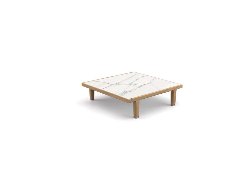 SEALINE Kaffeetisch - quadratisch - white marmi - mit Husse - outdoor