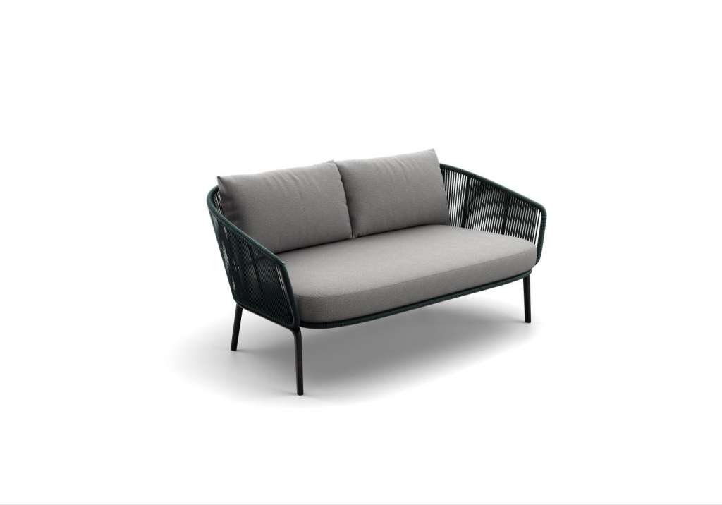 Rilly 2er Sofa - Black Pepper - Fiber Teal Touch - Mar Nori - mit DRY+-Outdoorkissen - mit Husse - outdoor