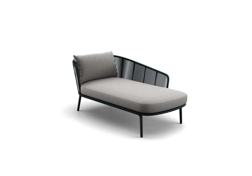 Rilly Daybed links - Black Pepper - Fiber Teal Touch - Cool Ash - mit DRY+-Outdoorkissen - mit Husse - outdoor