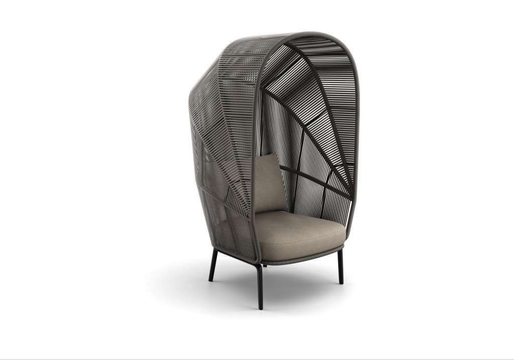 Rilly Cocoon Sessel - Black Pepper - Rope Taupe Melange - Cool Taupe - mit DRY+-Outdoorkissen - outdoor