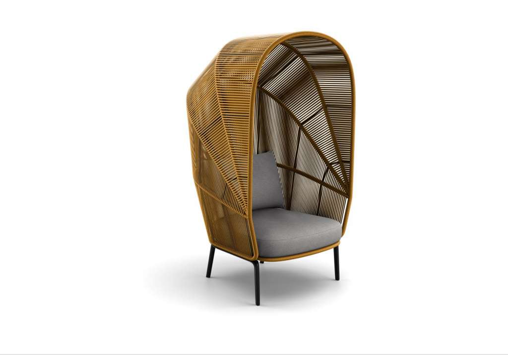 Rilly Cocoon Sessel - Black Pepper - Saffron Touch - Cool Ash - mit Standard-Outdoorkissen - mit Husse - outdoor