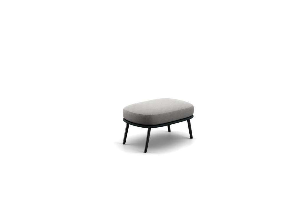 Rilly Hocker - Black Pepper - Fiber Teal Touch - Kvadrat Patio 681.970 - mit Standard-Outdoorkissen - mit Husse - outdoor