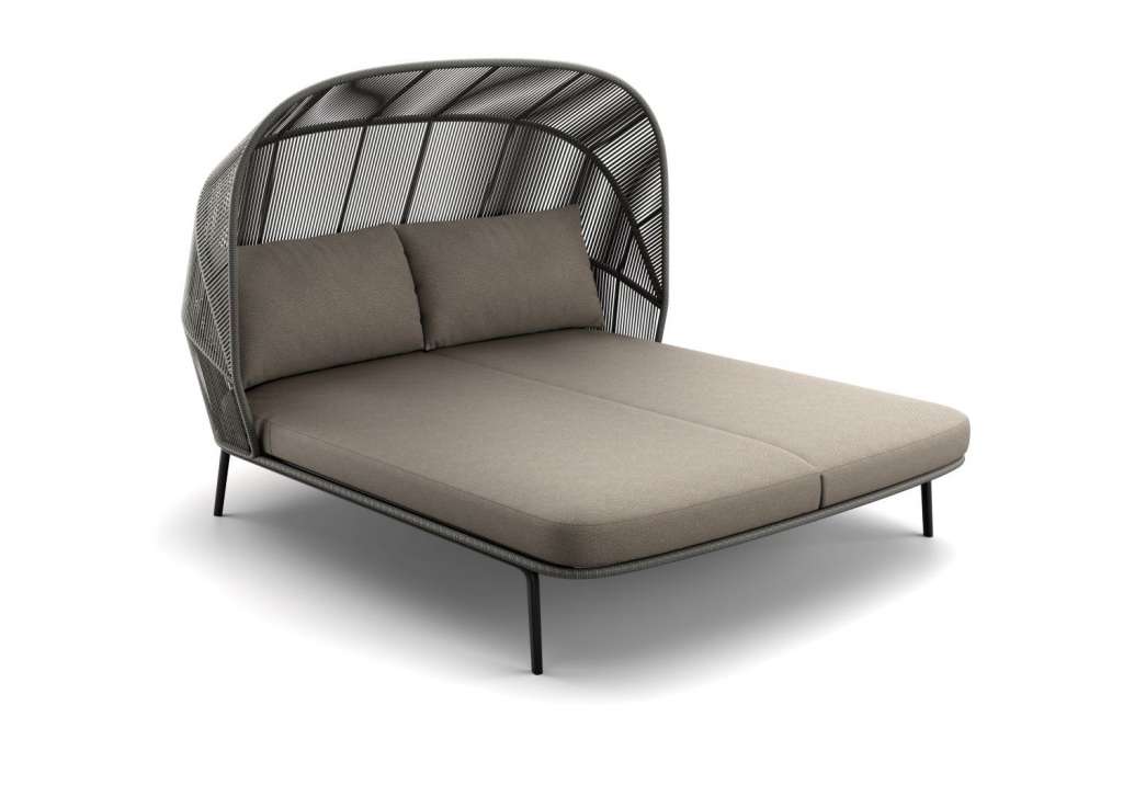 Rilly Cocoon Doppel-Daybed - Black Pepper - Rope Taupe Melange - Cool Taupe - mit DRY+-Outdoorkissen - outdoor