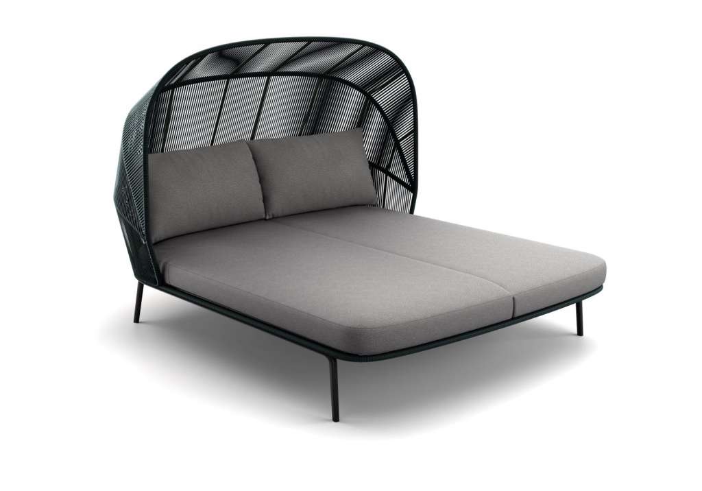 Rilly Cocoon Doppel-Daybed - Black Pepper - Fiber Teal Touch - Cool Ash - mit DRY+-Outdoorkissen - outdoor