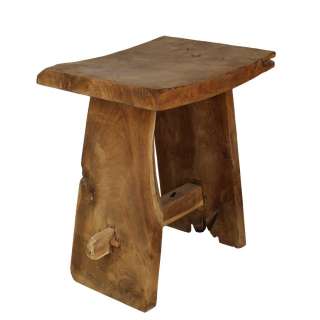 Sitzhocker aus Teak Massivholz rustikalen Landhausstil