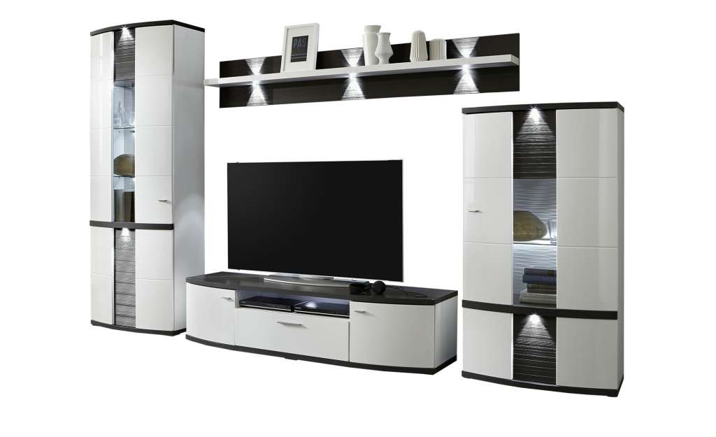 uno Wohnwand  Gabbro ¦ weiß Wohnwände - Höffner