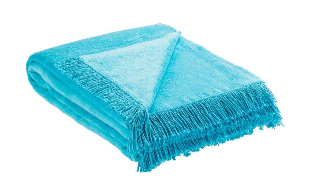 HOME STORY Wohndecke mit Fransen  Sophia ¦ türkis/petrol ¦ 60% Baumwolle, 40% Polyacryl Heimtextilien > Kuscheldecken - Höffner