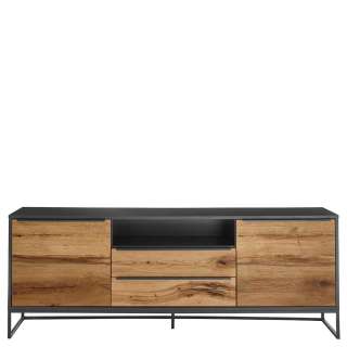 Fernsehboard in Anthrazit und Wildeiche Optik Loft Design