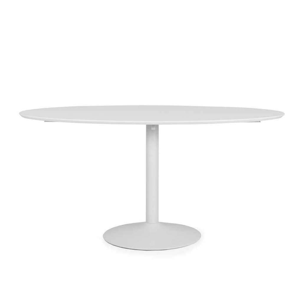 Esszimmer Tisch in Weiß oval