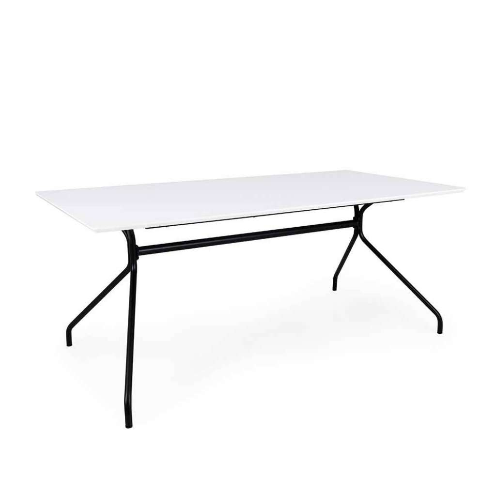 Esszimmertisch in Weiß und Schwarz 160 cm breit